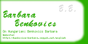 barbara benkovics business card